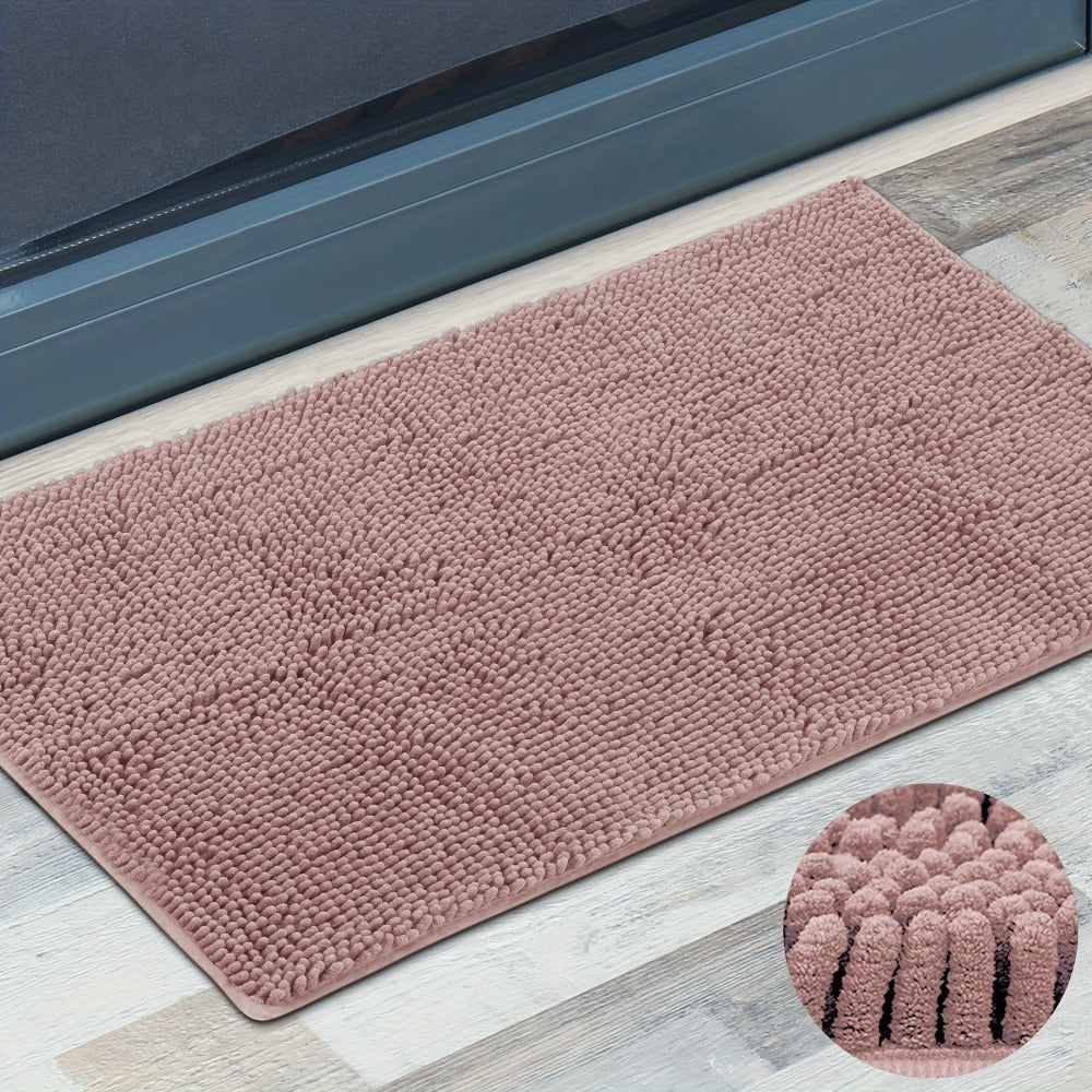 Chenille Doormat Absorbent Non-Slip Washable Indoor Outdoor Mat – Soft Shaggy Entryway Rug for Muddy Paws