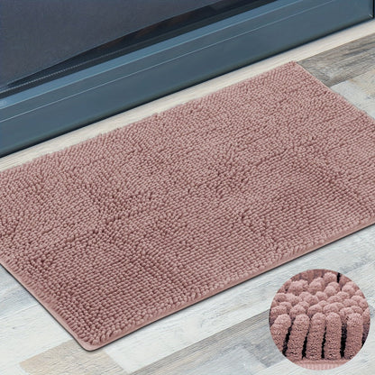 Chenille Doormat Absorbent Non-Slip Washable Indoor Outdoor Mat – Soft Shaggy Entryway Rug for Muddy Paws