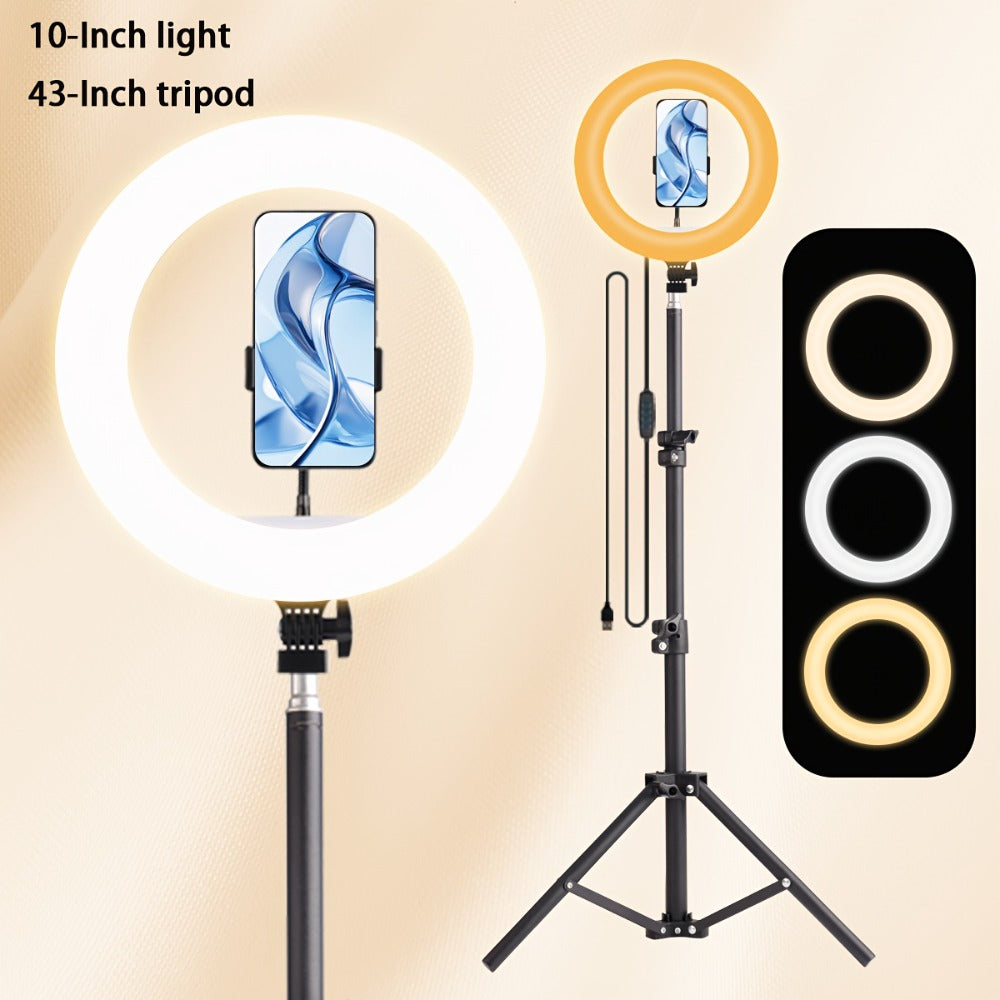 10- or 12-Inch LED Ring Light with Desktop, 43-Inch or 63-Inch Stand and Seven Checkout Options