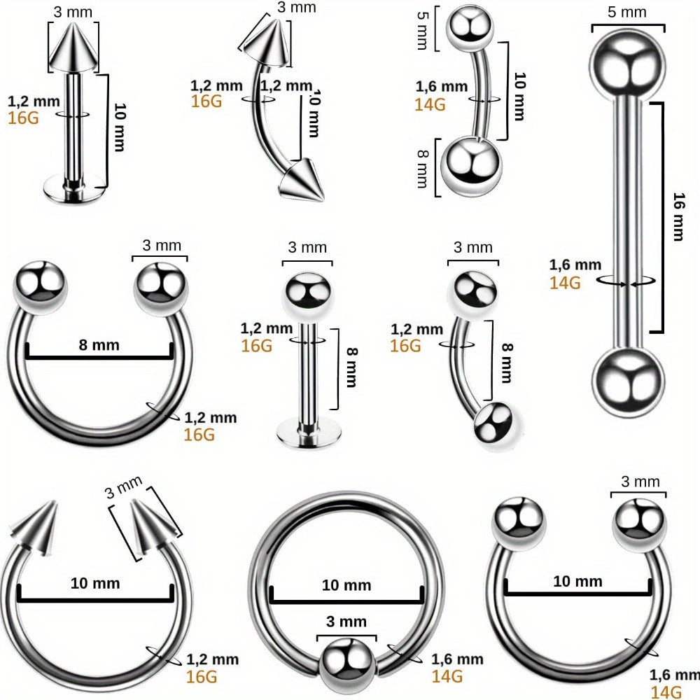 Ear Piercing Kit 124PCS Professional Body Piercing Set with Piercing Gun for Entryways, Bedrooms and Living Spaces