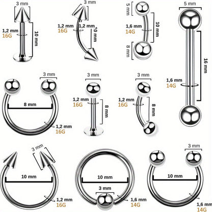 Ear Piercing Kit 124PCS Professional Body Piercing Set with Piercing Gun for Entryways, Bedrooms and Living Spaces