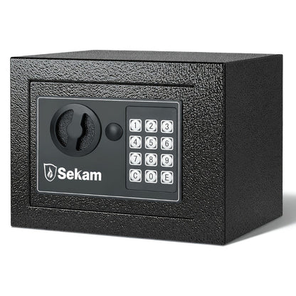 Fireproof Home Safe Box with Digital Keypad and Key Lock Steel Security Safe for Money for Entryways, Bedrooms and Living Spaces