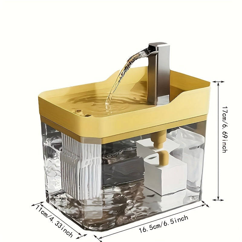 Cat Water Fountain Automatic USB Rechargeable – Ultra-Quiet Smart Pet Water Dispenser with Continuous Cycling Flow, No Battery Required