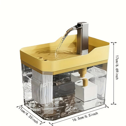 Cat Water Fountain Automatic USB Rechargeable – Ultra-Quiet Smart Pet Water Dispenser with Continuous Cycling Flow, No Battery Required