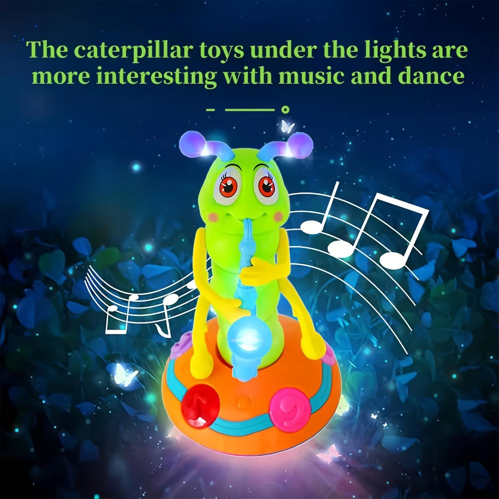 Caterpillar Saxophone Toy for Kids with LED Lights & Music - Electric Musical Instrument for Toddlers