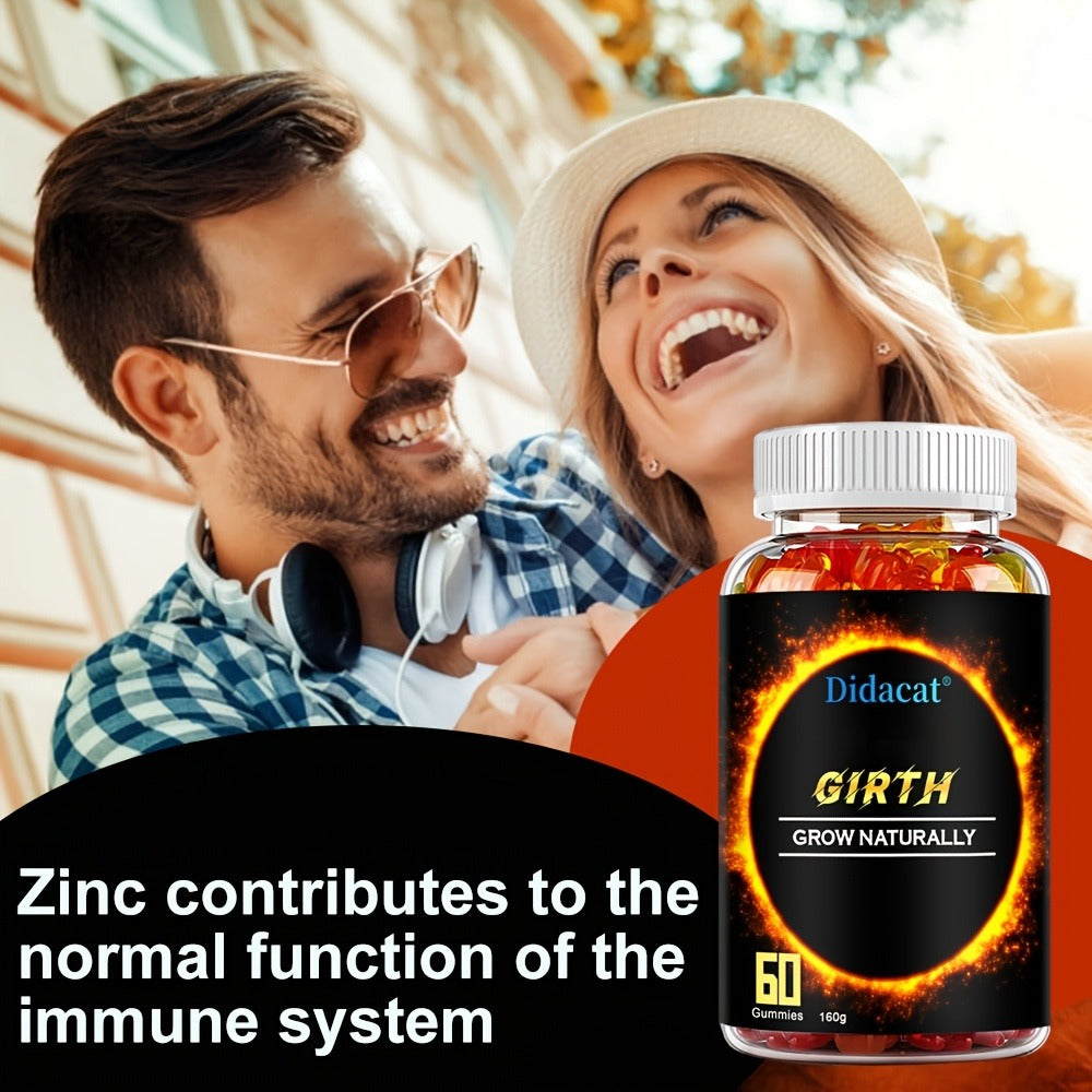 GIRTH Men's Performance Gummies with Ashwagandha for Bath Time, Home Spa and Personal Care