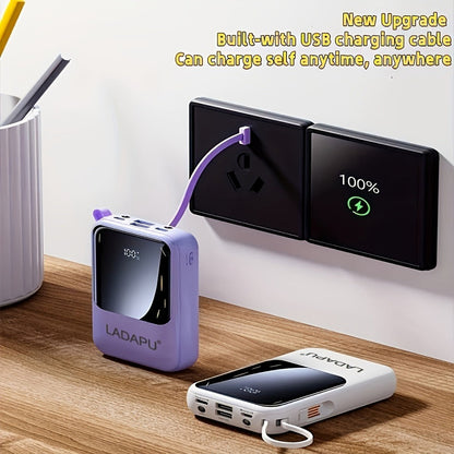 Power Bank 10000mAh Mini with Built-In Cable Set, 5W/15W/22.5W Variants, LED Light and Digital Display