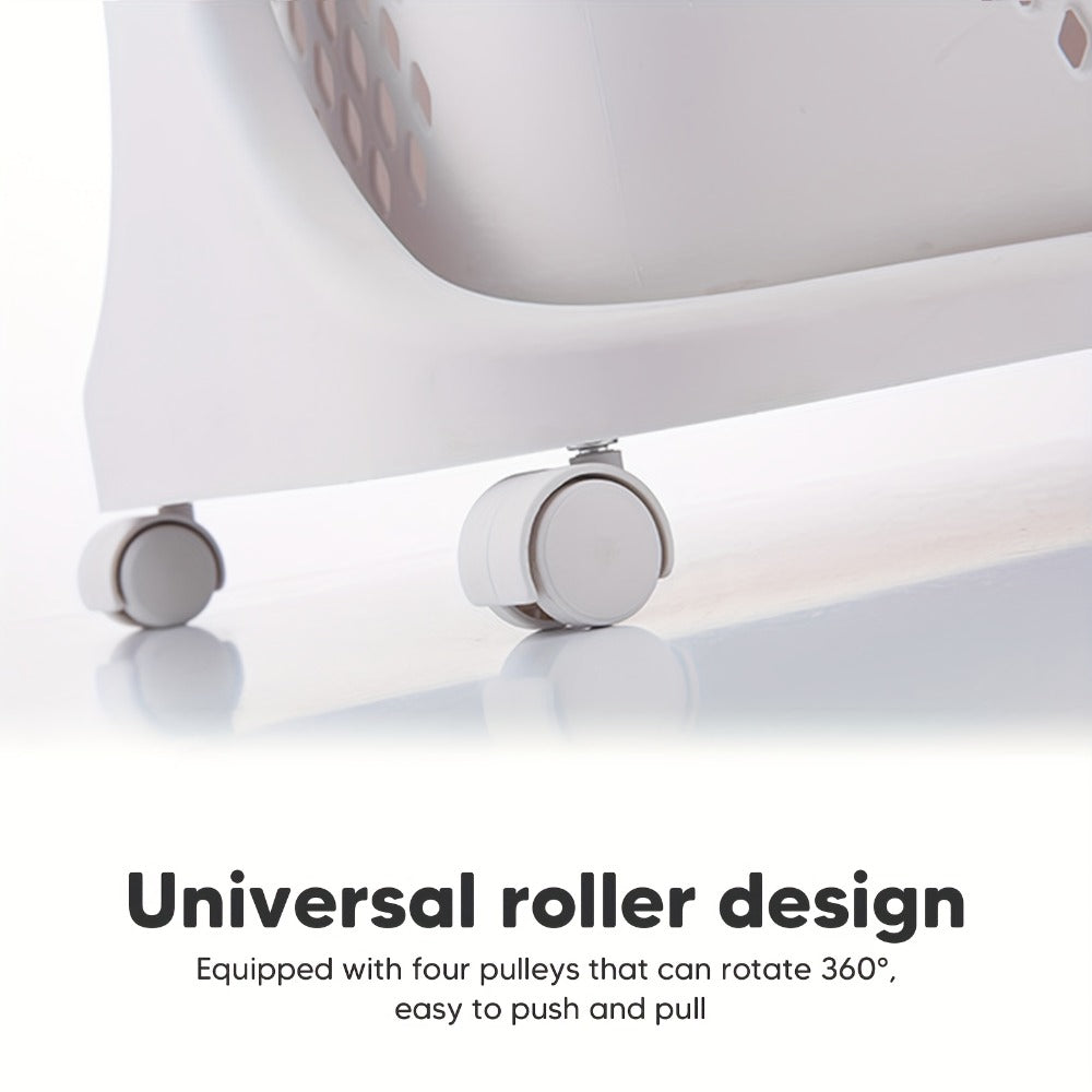 Rolling Laundry Hamper Cart with Wheels Multi-Tier | Large Capacity Laundry Basket with Removable Baskets | Wheeled Laundry Organizer