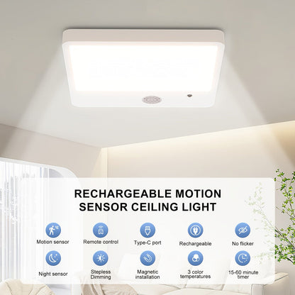 Wireless LED Ceiling Light Motion Sensor Rechargeable Battery Powered 3 Color Temperatures for Home Cooking, Dining and Outdoor Meals