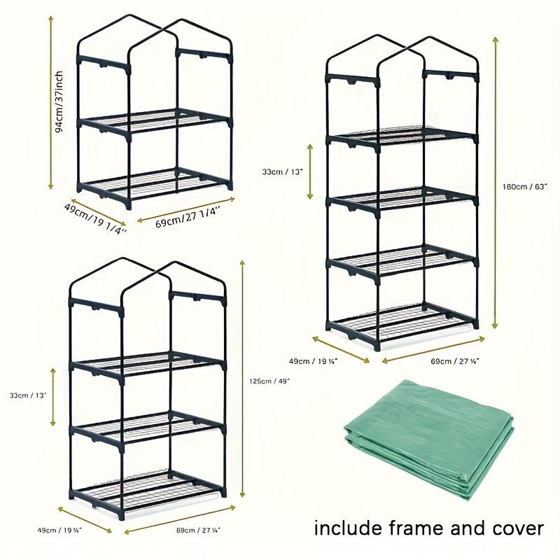Mini Greenhouse with Steel Frame & Roll-Up Zipper Door, Portable Indoor Outdoor Plant Greenhouse