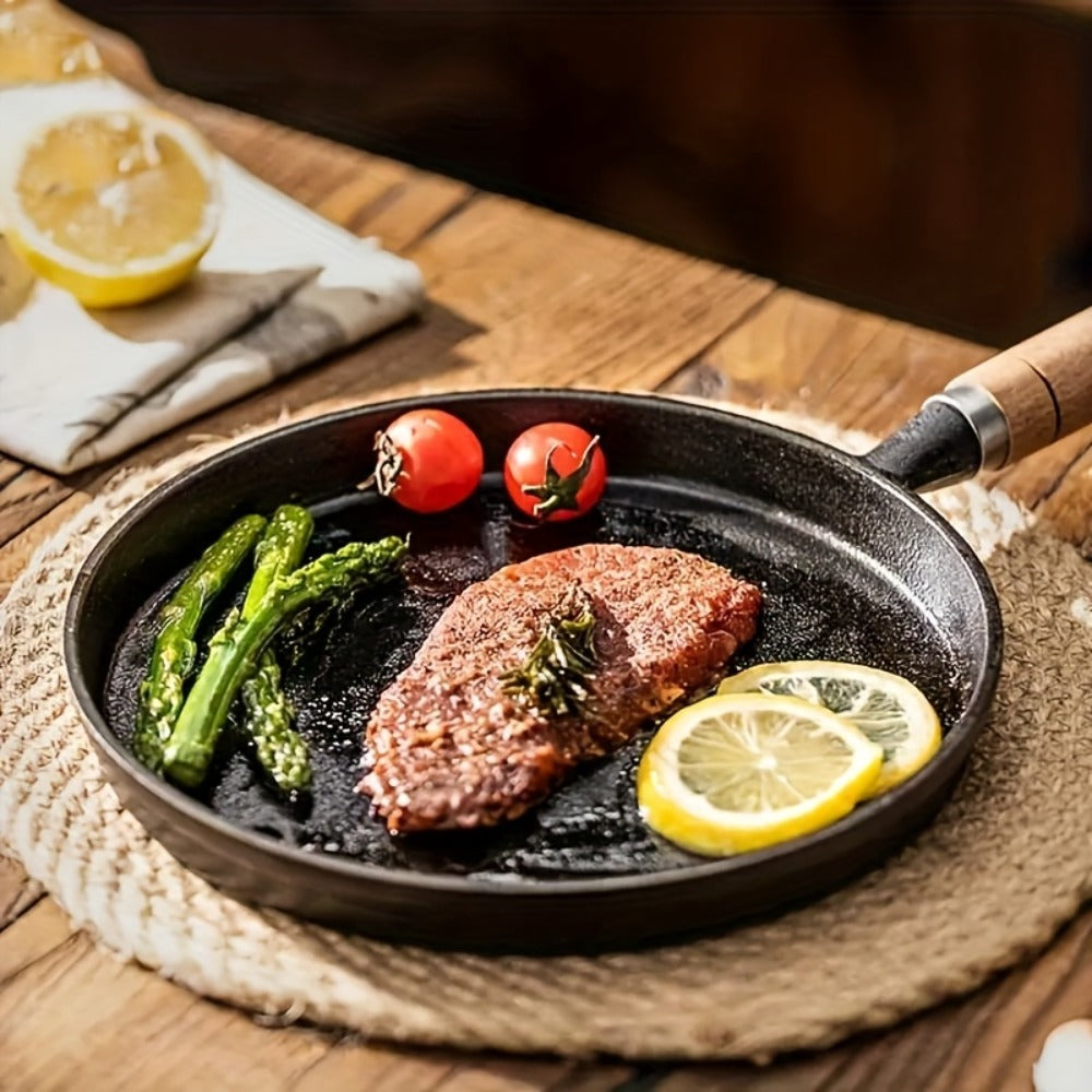 Cast Iron Skillet Non-stick Flat Pan 8.27/9.45/10.63 Inch for Pancakes Eggs & Crepes for Home Cooking, Dining and Outdoor Meals
