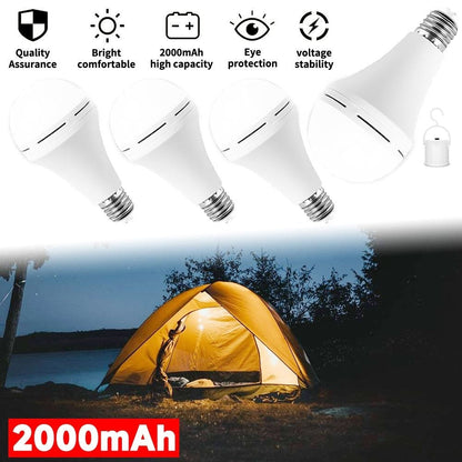 Rechargeable Emergency LED Light Bulb 12W 6500K 2000mAh with Polished Metal Finish for Home, Desk and Accent Lighting