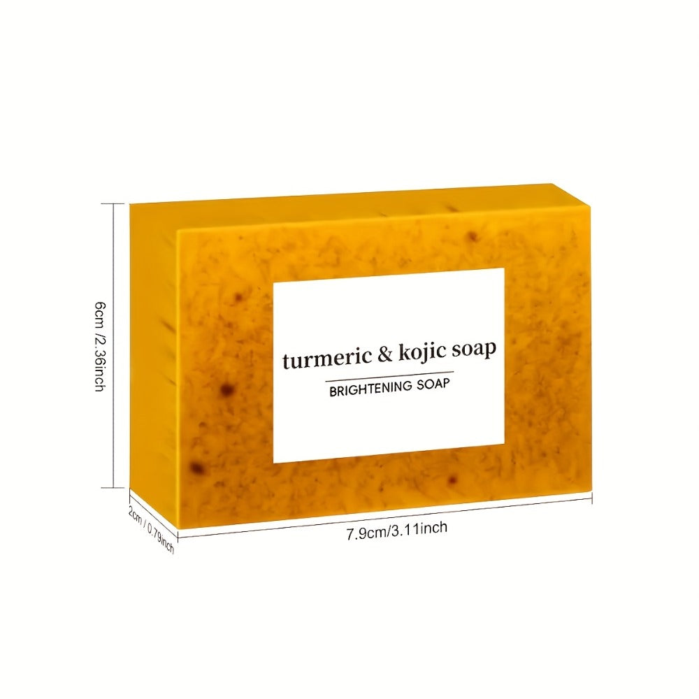 Kojic Acid Soap Bar 24-Pack Handmade – Lemon Turmeric Cold Process Bar Soap with Ginger Extract & Exfoliating Granules