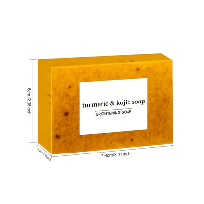 Kojic Acid Soap Bar 24-Pack Handmade – Lemon Turmeric Cold Process Bar Soap with Ginger Extract & Exfoliating Granules