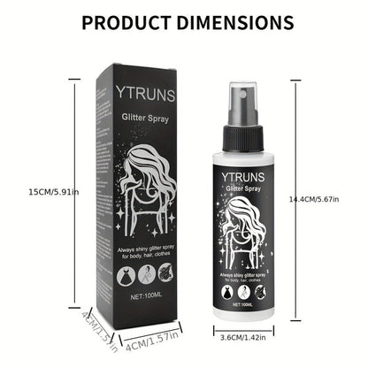Body Shimmer Spray for Women – Star-Shaped Glitter Sparkle Mist 100ml Hydrating Formula for Body Hair & Clothes