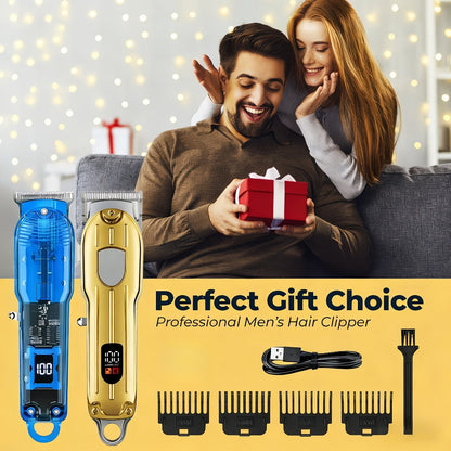 Cordless Hair Clipper for Men – USB Rechargeable Electric Trimmer with Guide Comb, Self Haircut Kit for Home Barbershop Fade