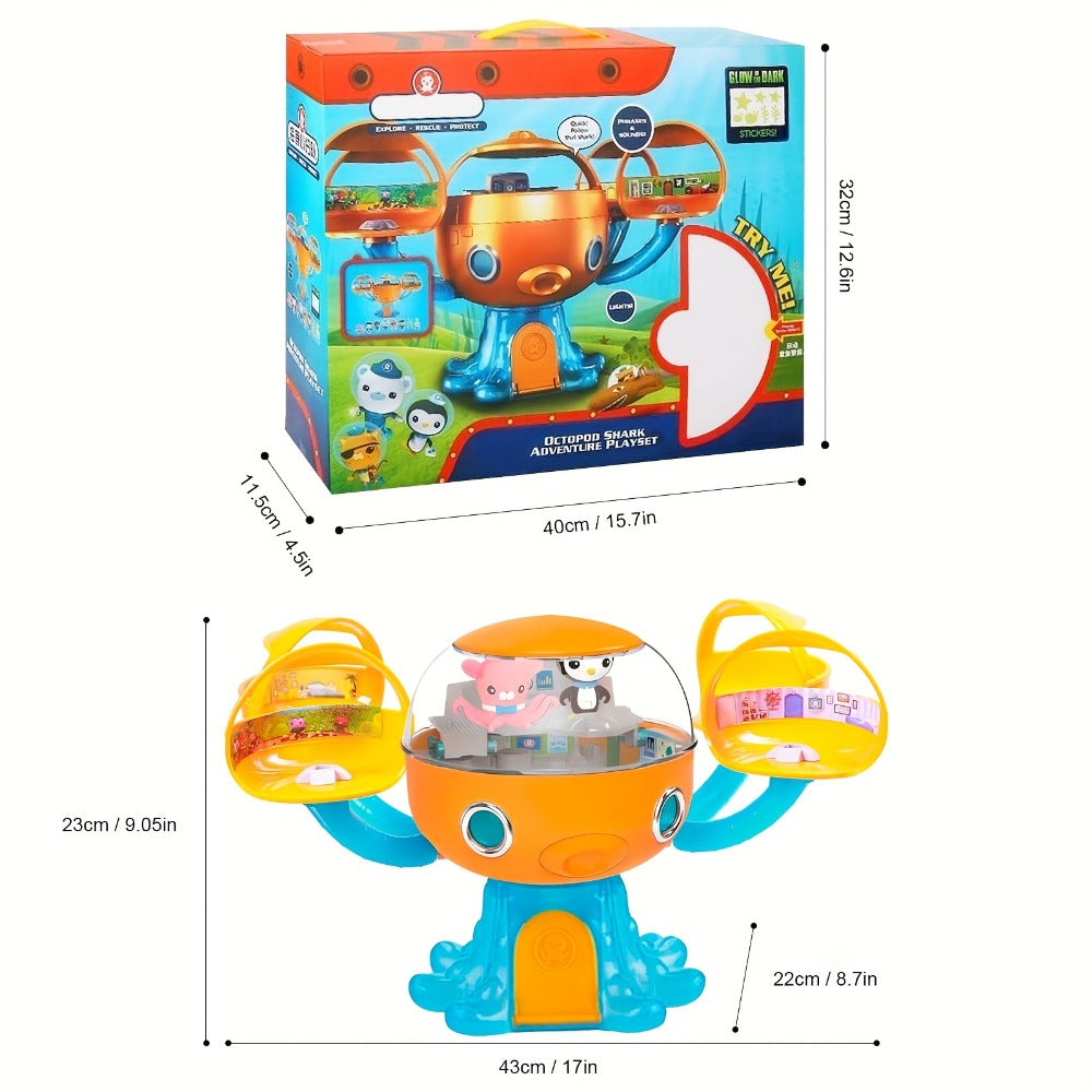 Octonauts Octopod Castle Adventure Playset, 8 Action Figures Glow Stickers Light Sound Effects