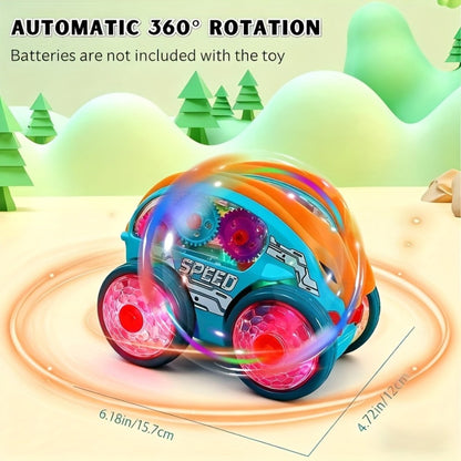 Dump Truck Toy Car with Colorful LED Lights & Music, Auto Rolling Construction Vehicle Toy for Toddlers Kids Ages 2+