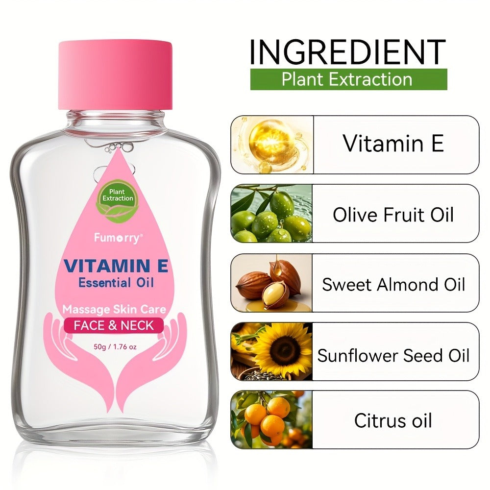 Vitamin E Essential Oil for Face, Neck & Body, Natural Multi-Plant Extract Nourishing Skincare Serum