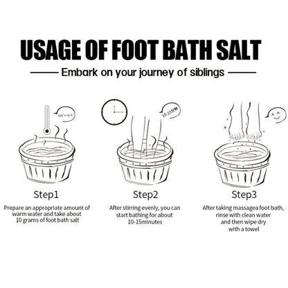 Foot Soak Sea Salt 60g Dry Cracked Heels Hypoallergenic – Moisturizing Mineral Foot Bath Salt 20-Min Relaxing Spa Treatment for Tired Aching