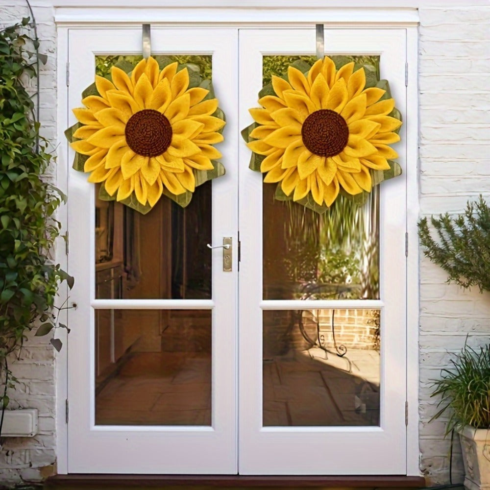 Sunflower Wreath for Front Door – Artificial Floral Wall Hanging Decor for Indoor Outdoor Home Office, Wedding Festival Thanksgiving