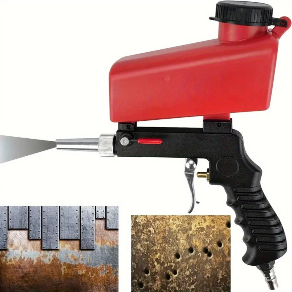Sandblasting Gun Pneumatic 90 PSI Adjustable, Portable Gravity Air Sand Blaster for Rust Removal