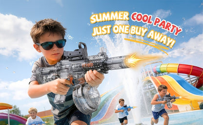 Two-Piece Electric Light-and-Sound Water Blaster Sets in 727 or 737 Models and Blue or Black Colors