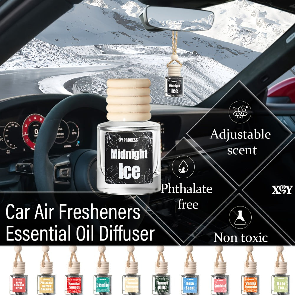 Car Air Freshener X&Y Four-Bottle Hanging Diffuser Gift Set with Eight available Style and Collection Options