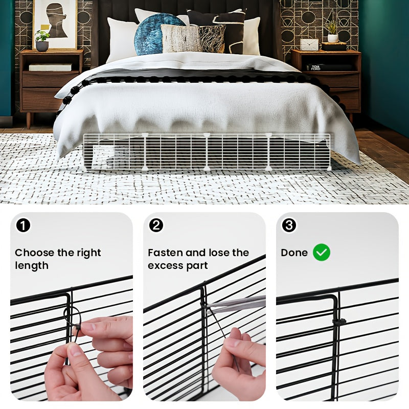 Under Furniture Pet Blocker – Easy-Install Sofa & Bed Gap Filler Fence to Stop Cats & Dogs Getting Under Furniture