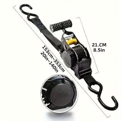 Self-Retracting Tie Down Straps 10 Feet Ratchet Cargo Straps, Auto Retract for Truck Trailer Motorcycle Moving & Appliances