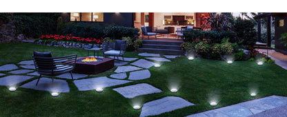 Solar Ground Lights 8 Pack 8-LED - Ultra Bright Semi-Recessed Outdoor Floor Lights for Garden Pathway Driveway Deck Staircase Pool