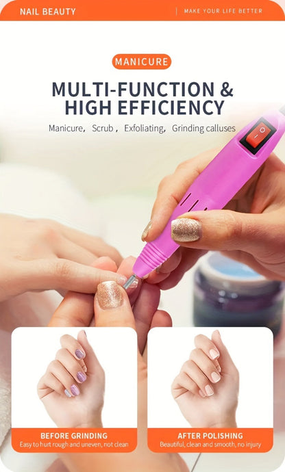 Electric Nail Drill 20000 RPM Console Kit with 6 Bits, 50 Sanding Bands and Standard or 8-in-1 Options