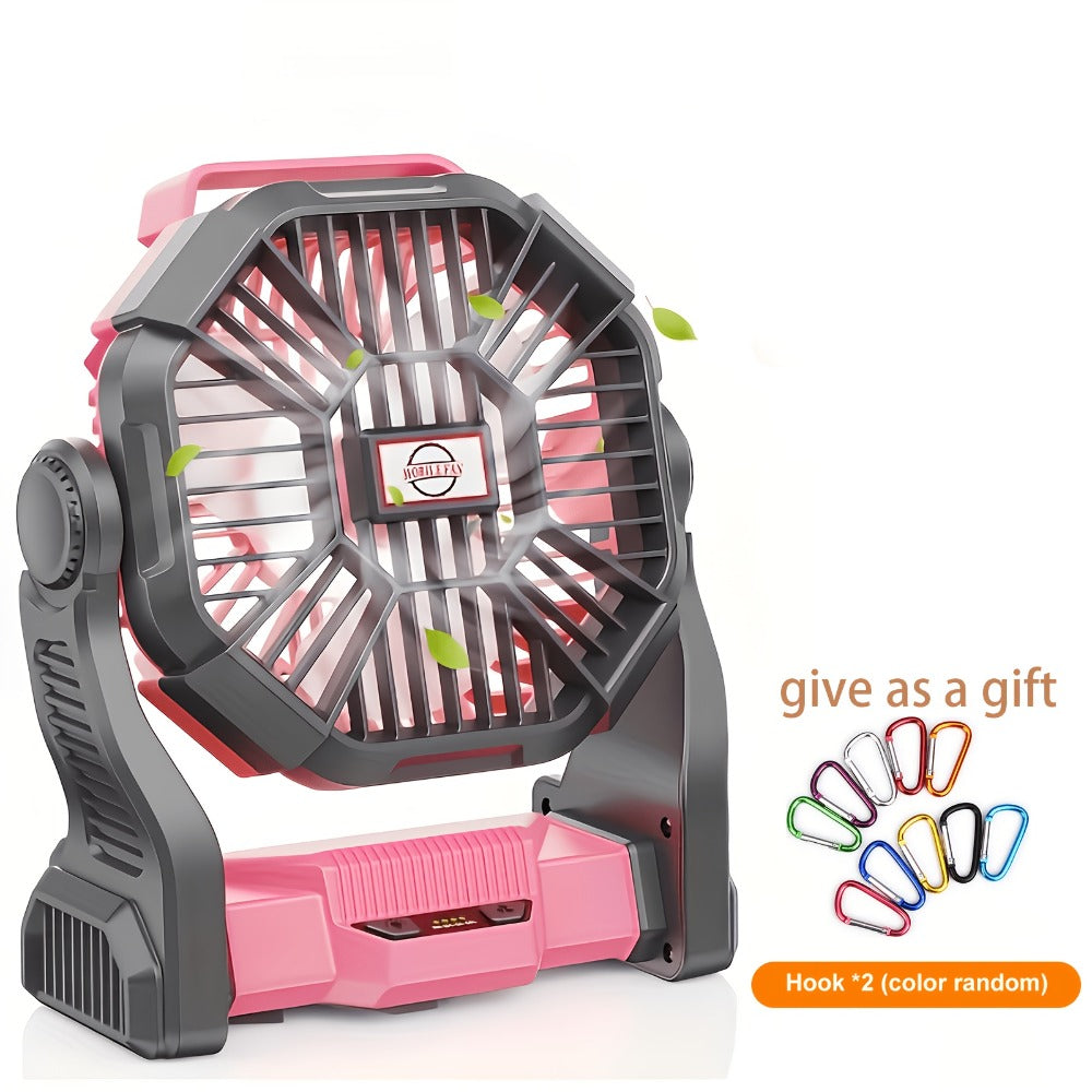 Portable Camping Fan with Hanging Hook, Three-Level Lantern and 12 Color or Style Options Pictured