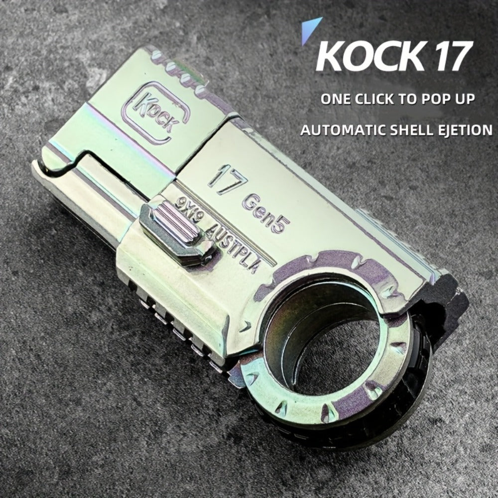 Alloy Finger Pistol Fidget Toy, One-Touch Cartridge Ejecting Stress Desk Toy, Cool EDC Novelty Gift for Adults Men Teens