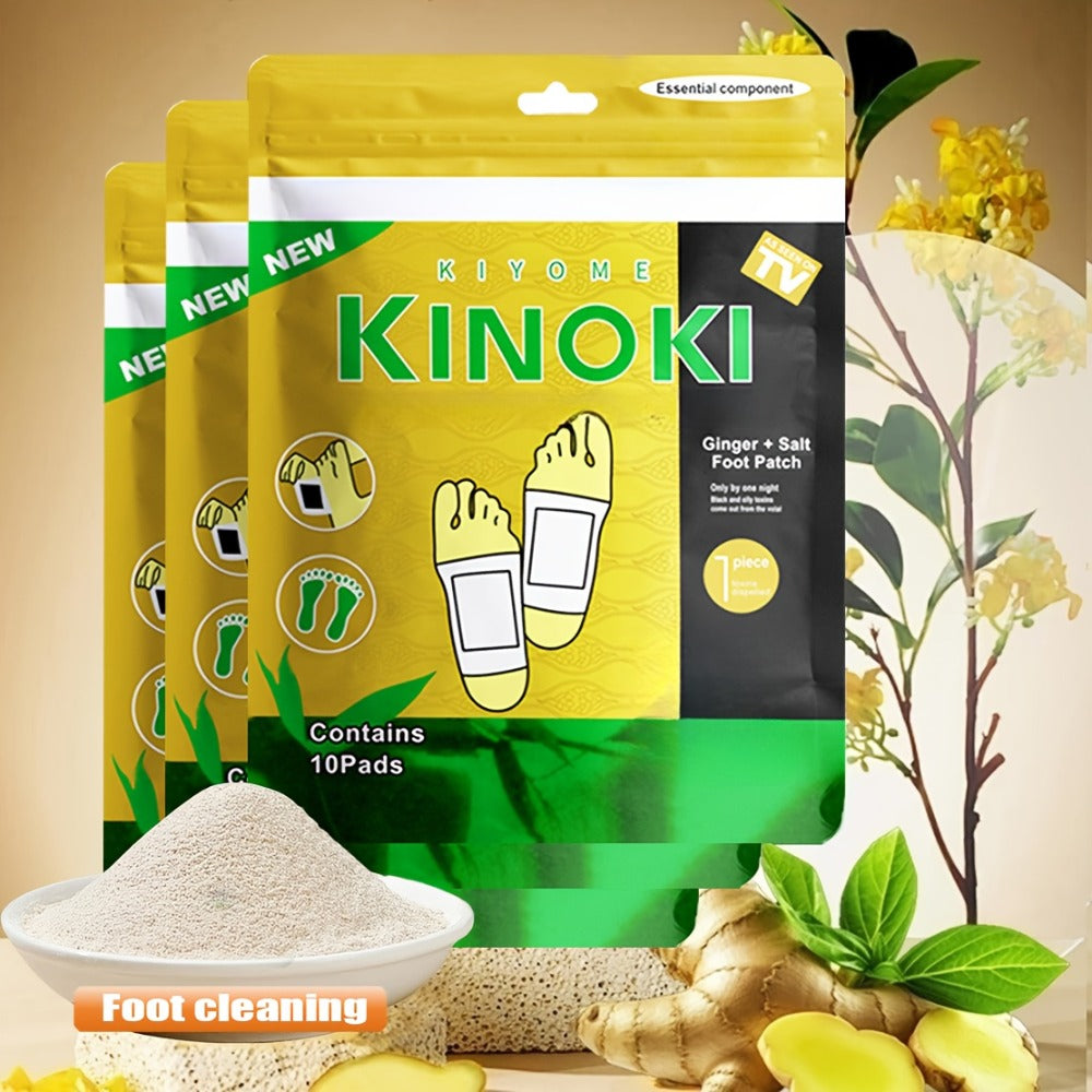 Foot Detox Pads 30 Pack Bamboo Vinegar Ginger Powder Natural Plant Ingredient Deep Cleansing Moisturizing Patches