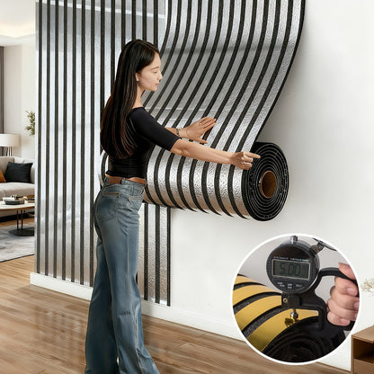 Luxury Mirror 3D Wallpaper Roll Self Adhesive Peel and Stick PVC Vinyl Film Grid Vertical, for Entryways, Bedrooms and Living Spaces