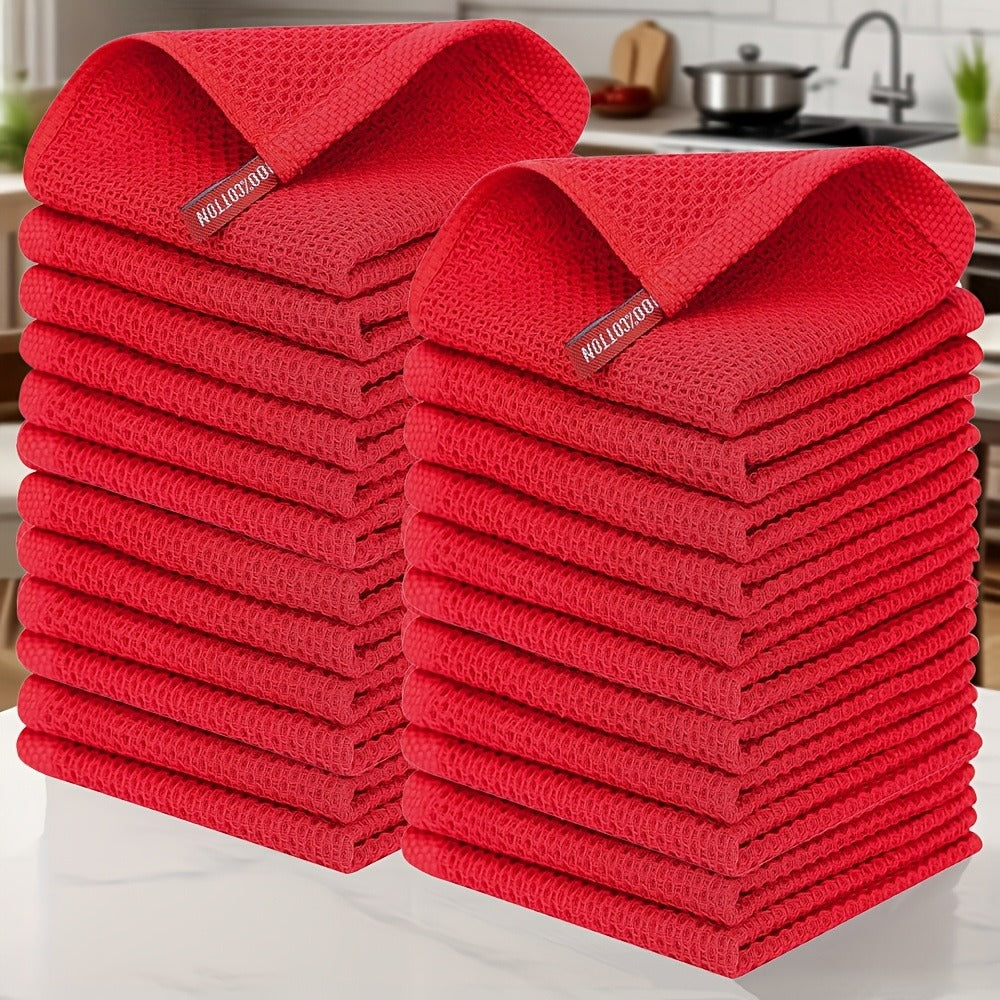 Kitchen Dish Cloths 23pcs 100% Cotton Waffle Weave Ultra Dish Towels 12x12 Inch for Cooking Cleaning Wiping Hands Kitchen Decor Gift