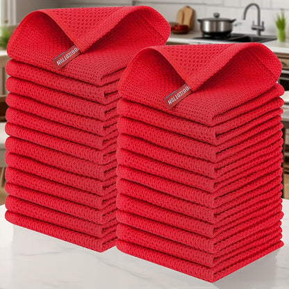 Kitchen Dish Cloths 23pcs 100% Cotton Waffle Weave Ultra Dish Towels 12x12 Inch for Cooking Cleaning Wiping Hands Kitchen Decor Gift