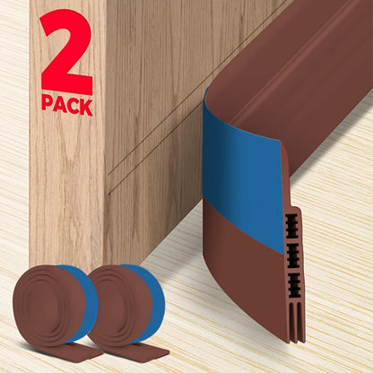 Door Draft Stopper 2pcs Silicone Weather Stripping 37" Under Door Seal Strip with Strong Adhesive – Noise Reduction, Energy Saving
