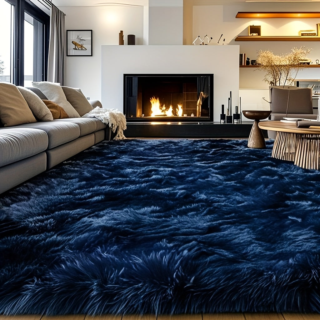 Area Rug for Bedroom, 8x10 Fluffy Shag with 1.8-Inch Plush Pile and Nine Colors for Bedroom or Living Room
