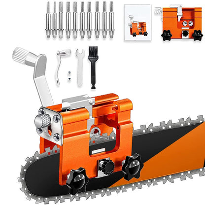 Chainsaw Sharpener Jig Kit – Portable Hand-Cranked Chain Saw Sharpening Tool with Aluminum Alloy Burrs | 1/3/5/10-Piece Sets for All Chain