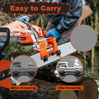 Chainsaw Sharpener Jig Kit – Portable Hand-Cranked Chain Saw Sharpening Tool with Aluminum Alloy Burrs | 1/3/5/10-Piece Sets for All Chain
