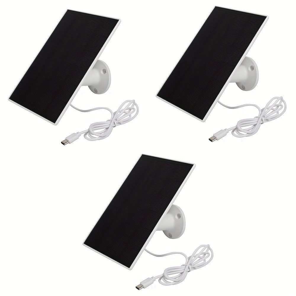 3-Pack Portable Solar Panel Kit 5V 3W with 360° Adjustable Mount, USB & Type-C Output for an Everyday Personal Care Routine