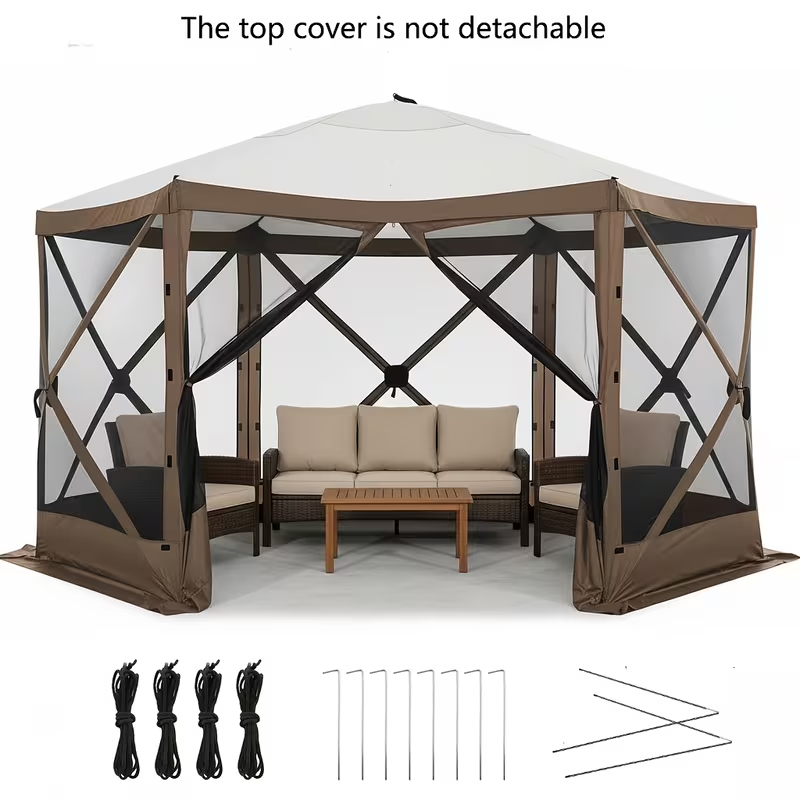 Pop-Up Canopy Tent 15ft Mosquito Net Screen House UV50+ for Garden, Yard and Pest Management