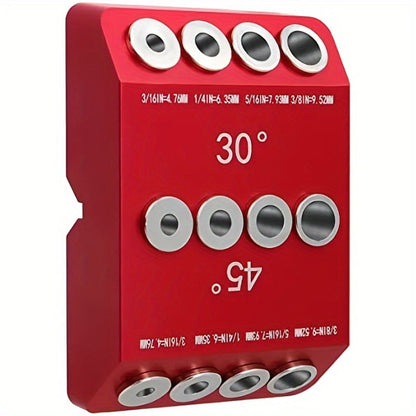 Metal Drill Guide Jig 30° 45° 90° with Allen Wrench, Precise Multi-Angle Drilling for Cable Railing