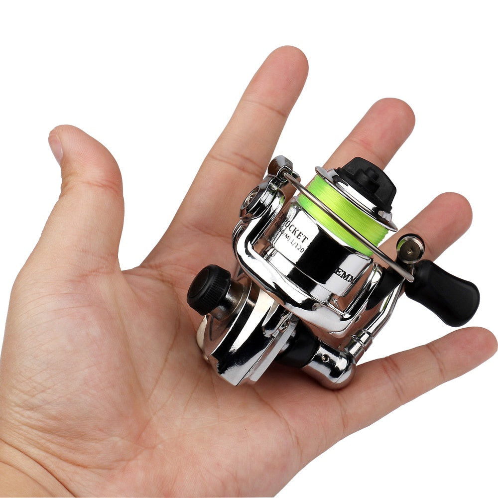 Mini 100 Spinning Fishing Reel – 4.3:1 High-Speed Gear Ratio, Aluminum Alloy Body, Interchangeable Rocker Arm, Ambidextrous