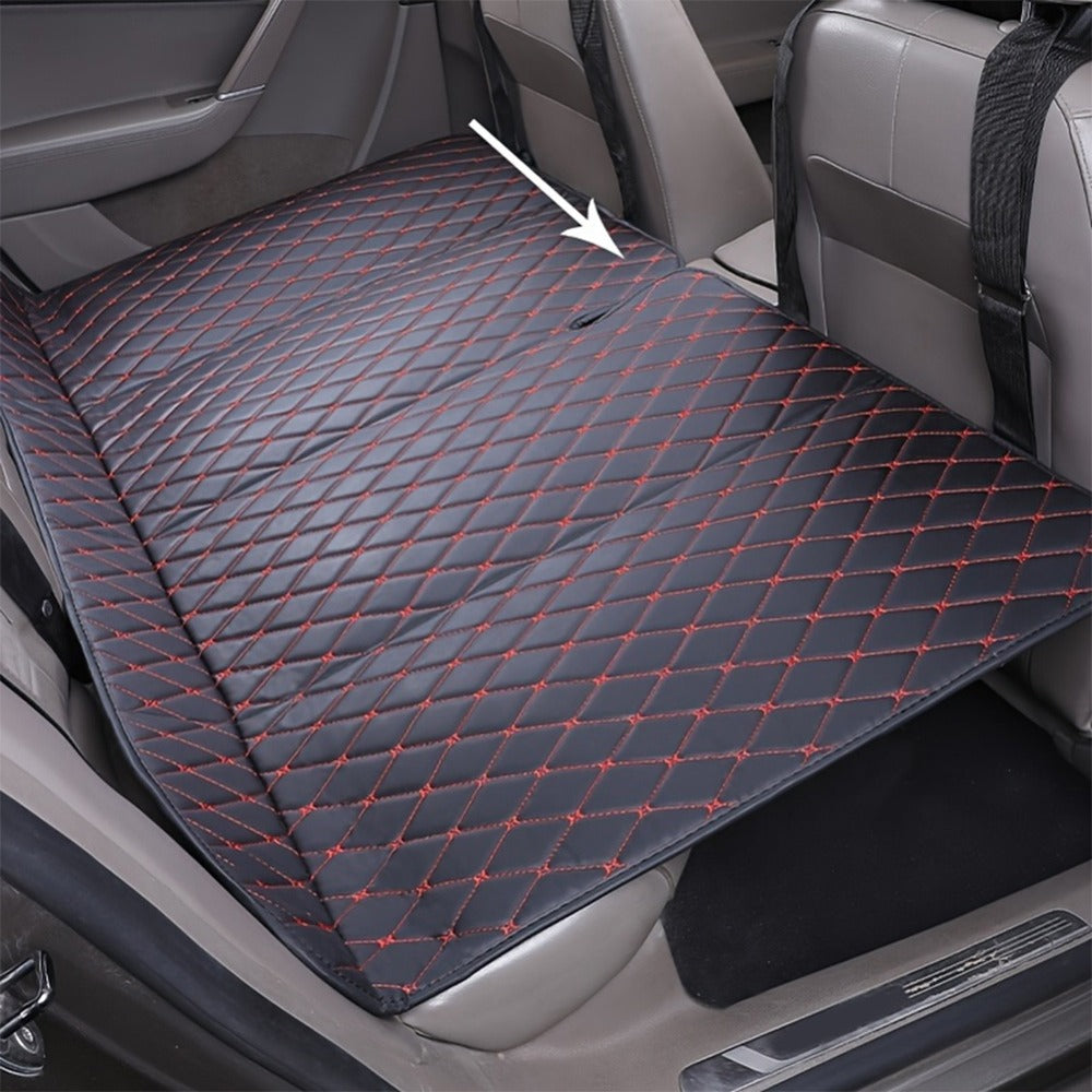 Car Mattress Foldable Back Seat Sleeping Pad Thickened Faux Leather Non-Inflatable Universal Sedan Bed for Travel Camping Afternoon Nap Road