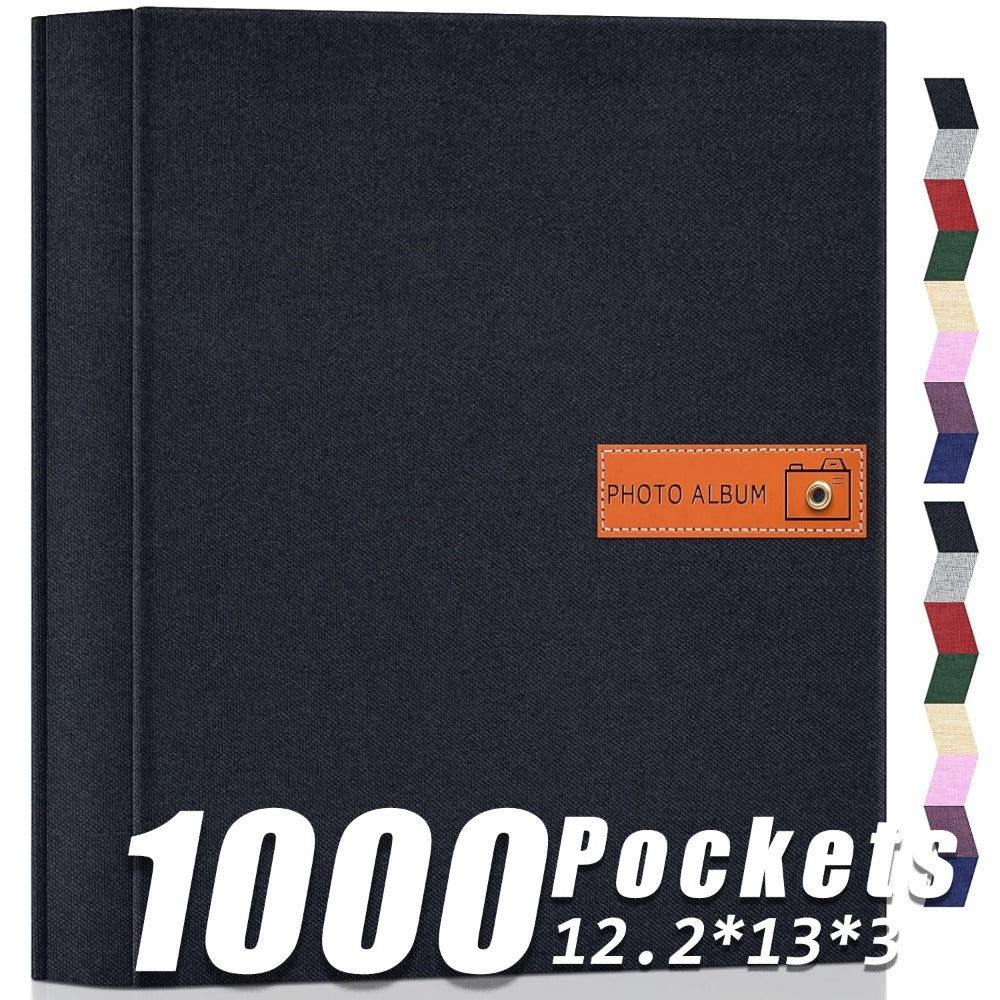 Photo Album 4x6 200 & 1000 Pockets with Label – Linen Hardcover Memory Book for Wedding, Baby, Travel, Anniversary