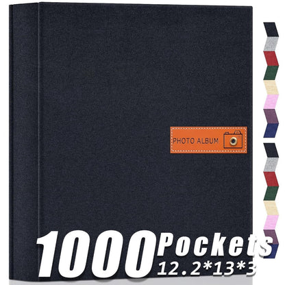 Photo Album 4x6 200 & 1000 Pockets with Label – Linen Hardcover Memory Book for Wedding, Baby, Travel, Anniversary