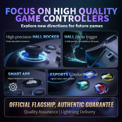 Three-Mode Wireless PC Controller with RGB Lighting, Hall Effect Joystick & Trigger, Programmable Buttons & Vibration for Windows PC